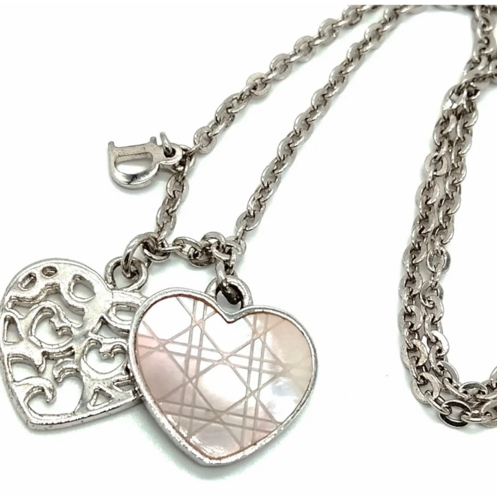 Authentic Christian Dior Necklace Pinks Silver - Picture 11 of 11
